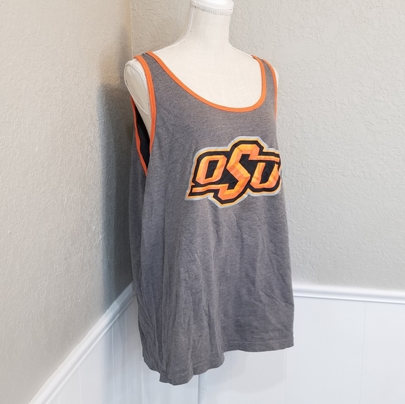 OSU Cowboy Men 2XL X-Large Gray Orange Soft Athletic Gym Tank Top Shirt - Picture 6 of 6